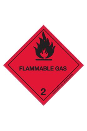 Klass 2, etikett 2.1 brandfarliga gaser