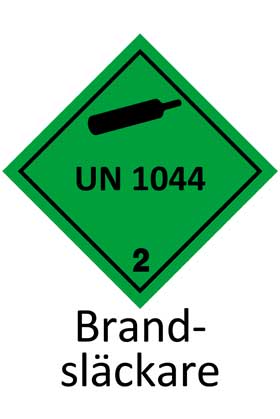 Varningsetikett för Brandsläckare